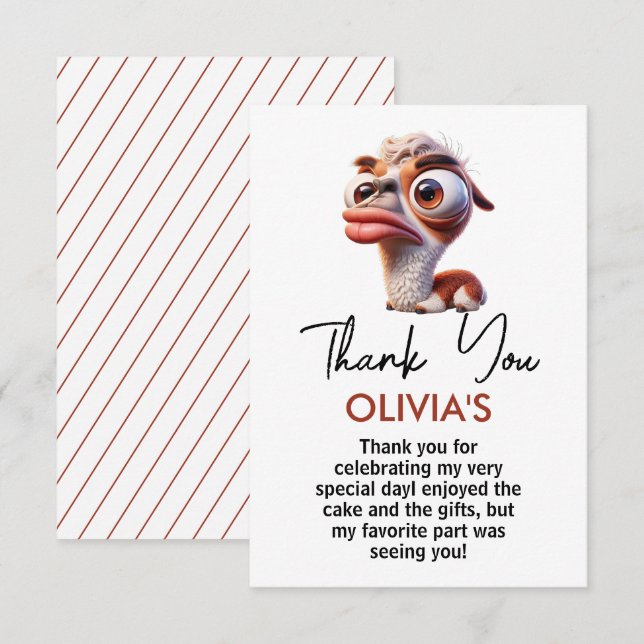 Tarjeta De Agradecimiento llama divertida Caricaturas mexicanas primer cumpl (Anverso / Reverso)