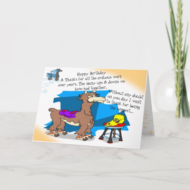 Tarjeta De Agradecimiento Llama feliz cumpleaños (Anverso)