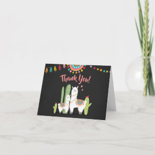Tarjeta De Agradecimiento Llama Thank you card Fiesta Cactus Alpaca Shower