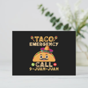 Tarjeta De Agradecimiento Llamada de emergencia de taco divertida Cinco de M