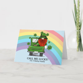 Tarjeta De Agradecimiento Llámame Lucky Gnome Irlandés St Patricks Day Holid