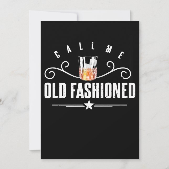 Tarjeta De Agradecimiento Llámame Whiskey Y Bourbon Funny Old Fashion (Anverso)