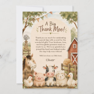 Tarjeta De Agradecimiento Llamando a todos los animales de fiesta Cumpleaños