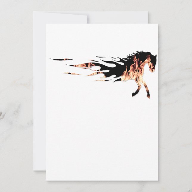 Tarjeta De Agradecimiento Llamas de caballo, logotipo de caballo, caballo (Anverso)