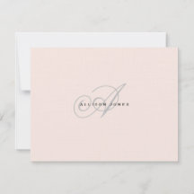 Llano rosa y gris monogramado Rubor