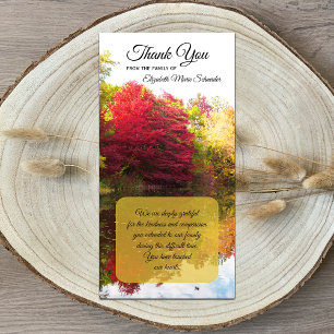 Tarjeta De Agradecimiento Llanto conmemorativo de la simpatía de otoño graci