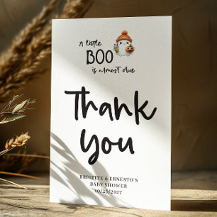 Tarjeta De Agradecimiento Llanto de Baby Shower de Little Boo de Halloween
