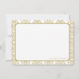 Tarjeta De Agradecimiento Llanto de Damasco floral de oro Gracias