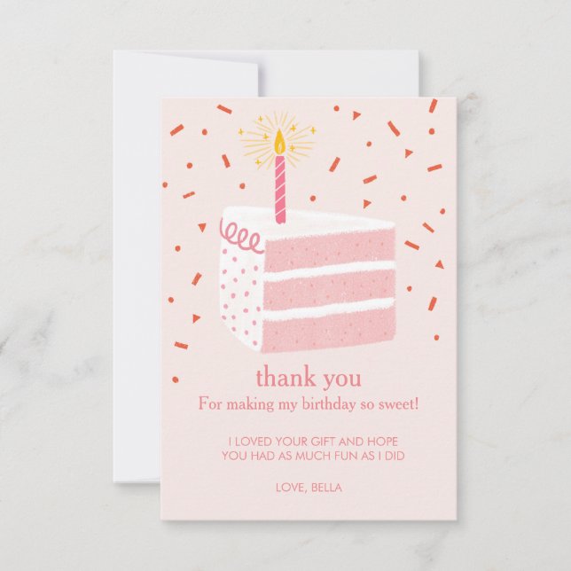 Tarjeta De Agradecimiento Llanto de pastel de cumpleaños (Anverso)