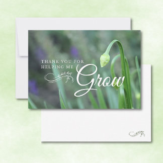 Tarjeta De Agradecimiento Llanura de Apreciación del Profesor Verde de Flor