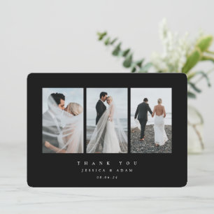 Tarjeta De Agradecimiento Llanura de tres Bodas fotográficos ultra minimalis