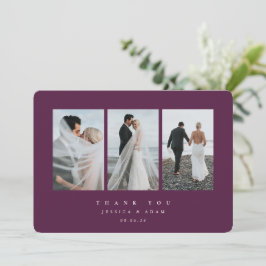 Tarjeta De Agradecimiento Llanura de tres Bodas fotográficos ultra mínimos d