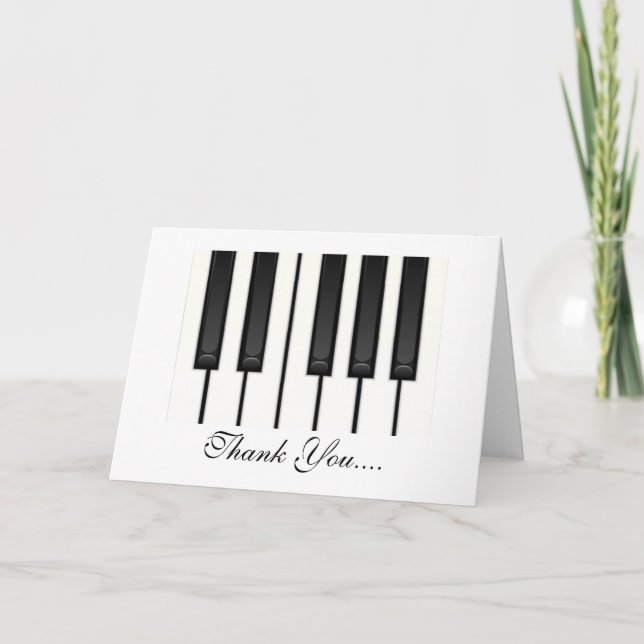 Tarjeta De Agradecimiento Llaves del piano (Anverso)