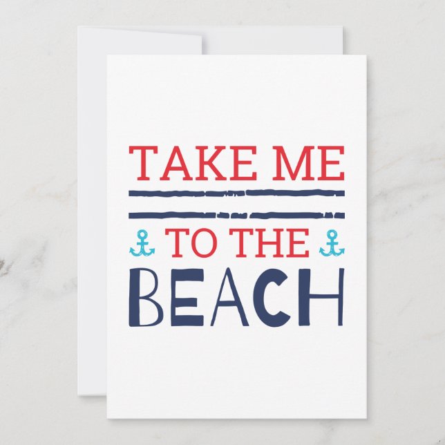 Tarjeta De Agradecimiento Llévame a la playa (Anverso)