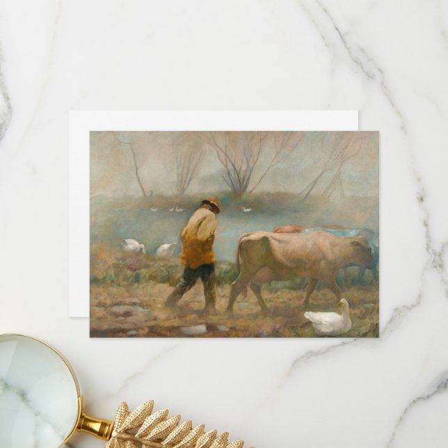 Tarjeta De Agradecimiento Lluvia de abril por Newell Convers Wyeth (Anverso/Reverso In Situ)