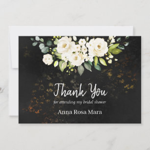 Tarjeta De Agradecimiento *~* Lluvia de agua Rosa Blanca Nupcial Rústica