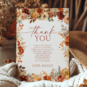 Tarjeta De Agradecimiento Lluvia De Amor Fiesta De Despedida De Soltera Flor