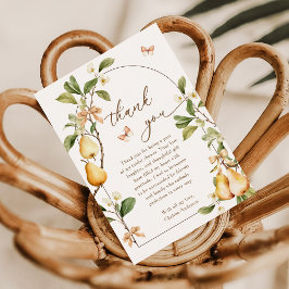 Tarjeta De Agradecimiento Lluvia de flores de acuarela Perfect Pair Pear Des