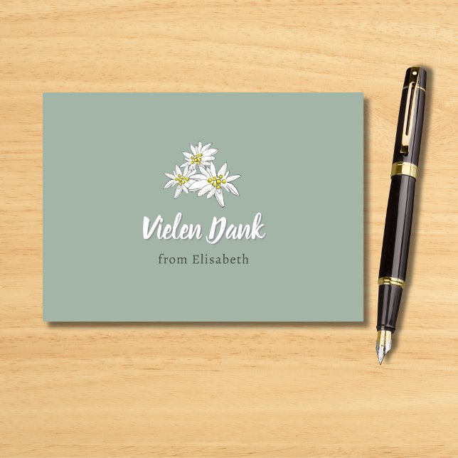 Tarjeta De Agradecimiento Lluvia de flores Edelweiss Floral Dibujada a Mano  (Subido por el creador)