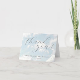 Tarjeta De Agradecimiento Lluvia de Novia Azul Nube Nueve Cielo Nublado Mode