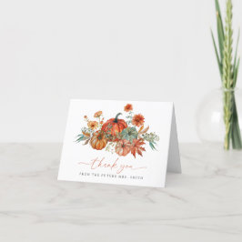 Tarjeta De Agradecimiento Lluvia de Novia Floral de Otoño