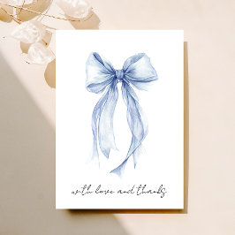 Tarjeta De Agradecimiento Lluvia de Regalos de Boda Acuarela Azul Coqueta