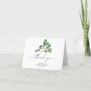 Tarjeta De Agradecimiento Lluvia de regalos de boda de rama de bellota