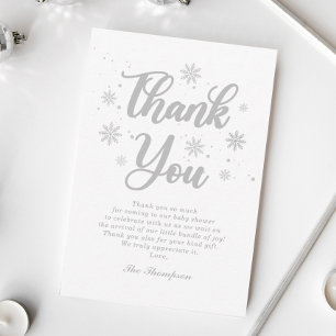 Tarjeta De Agradecimiento Lluvia de regalos de novia de invierno