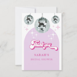 Tarjeta De Agradecimiento Lluvia de Regalos Nupciales con Ritmo Disco Retro