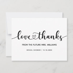 Tarjeta De Agradecimiento Lluvia de Regalos para la Novia Futur Señora Chic 