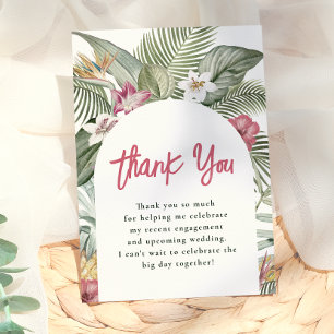 Tarjeta De Agradecimiento Lluvia de Regalos para Novia Tropical Floral Moder