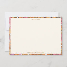 Tarjeta De Agradecimiento Lluvia de regalos retro de otoño floral personaliz