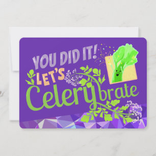 Tarjeta De Agradecimiento ¡Lo Hiciste! Celerybrate - Punny Garden Postc