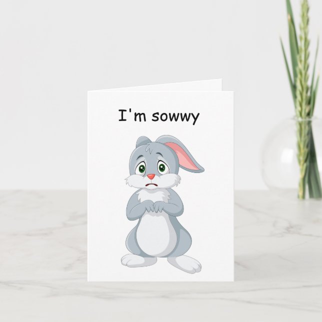 Tarjeta De Agradecimiento Lo siento Bunny Card (Anverso)