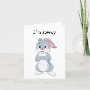 Tarjeta De Agradecimiento Lo siento Bunny Card