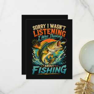 Tarjeta De Agradecimiento Lo siento, estaba pensando en la pesca