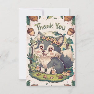 Tarjeta De Agradecimiento Lobo Encantado