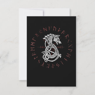 Tarjeta De Agradecimiento Lobo Fenrir De Odin Celtic Norse Runes Molestos