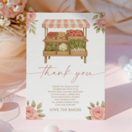 Tarjeta De Agradecimiento Locally Grown Baby Farmer's Market Baby Shower