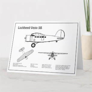 Tarjeta De Agradecimiento Lockheed Vega 5B - Planes de avión BD