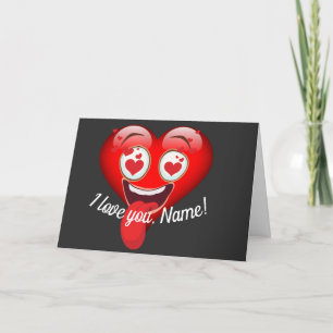 Tarjeta De Agradecimiento Loco Personalizado Emoticon Amor