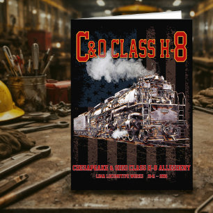 Tarjeta De Agradecimiento Locomotora Allegheny Clase H-8 de C&O - bandera am