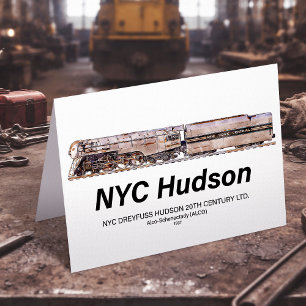 Tarjeta De Agradecimiento Locomotora de vapor NYC Dreyfuss Hudson. Perfil