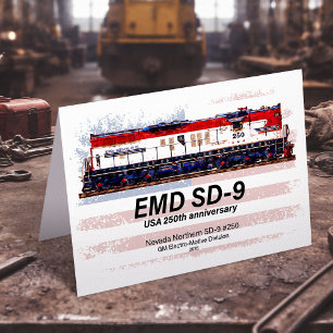 Tarjeta De Agradecimiento Locomotora EMD SD-9 Librea del 250º Aniversario de