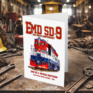 Tarjeta De Agradecimiento Locomotora EMD SD-9 USA 250 Aniversario Heritage