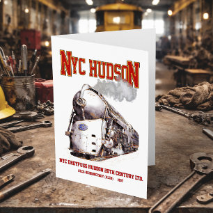 Tarjeta De Agradecimiento Locomotora Hudson Dreyfuss de NYC. 20th Century Li
