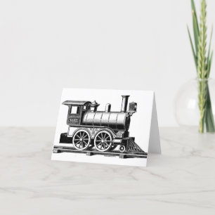 Tarjeta De Agradecimiento Locomotora Vintage