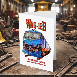Tarjeta De Agradecimiento Locomotora WAG-12B. Ferrocarril de la India