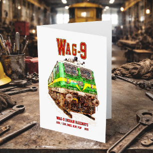 Tarjeta De Agradecimiento Locomotora WAG-9. Ferrocarril de la India