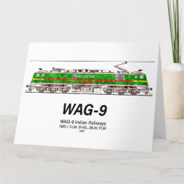 Tarjeta De Agradecimiento Locomotora WAG-9. Ferrocarril de la India